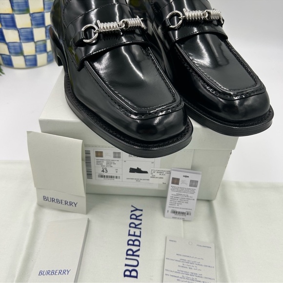 Men’s Burberry barbed leather loafer size 43 made in Italy - Picture 4 of 16